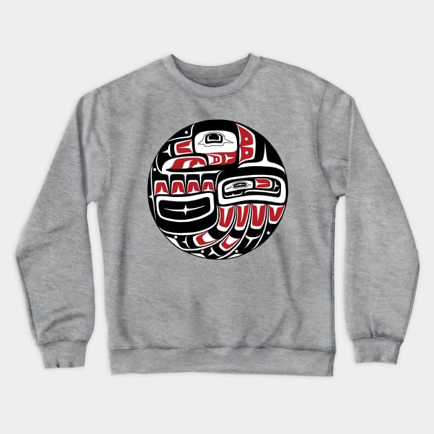 Tlingit Eagle round Crewneck Sweatshirt by Featherlady Studio